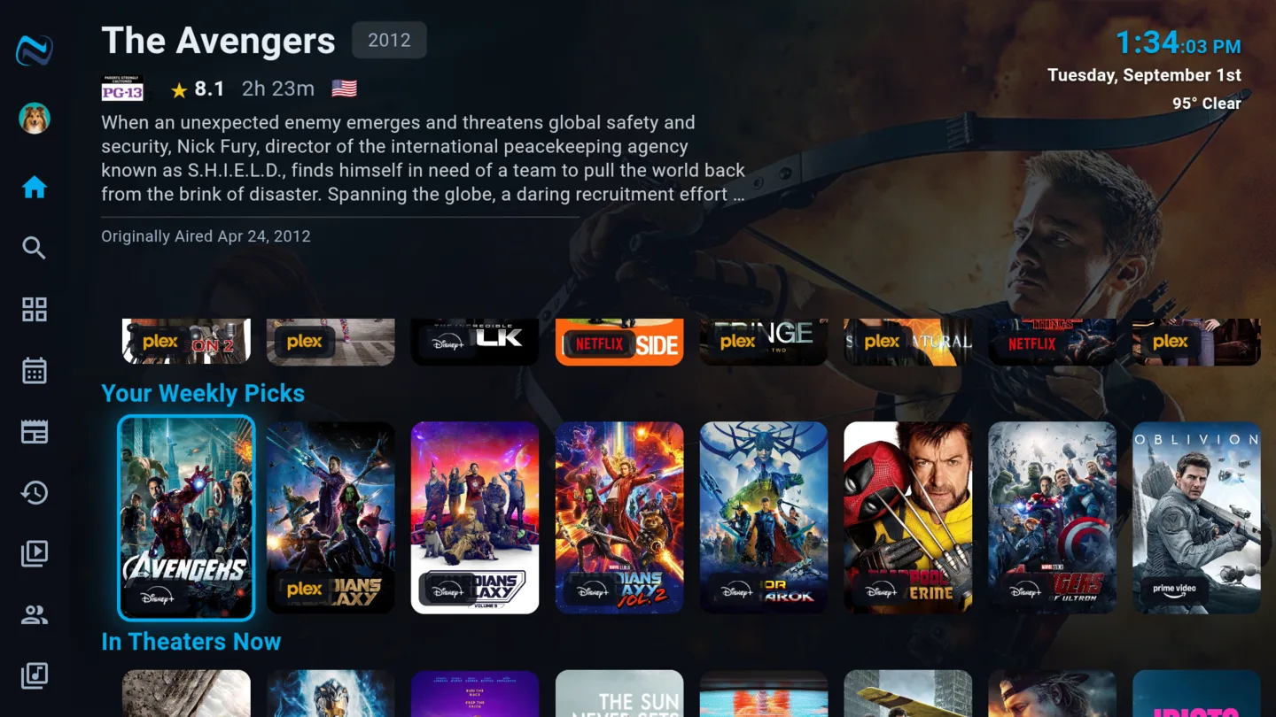 A Your Weekly Picks rail on NaboTV's home screen